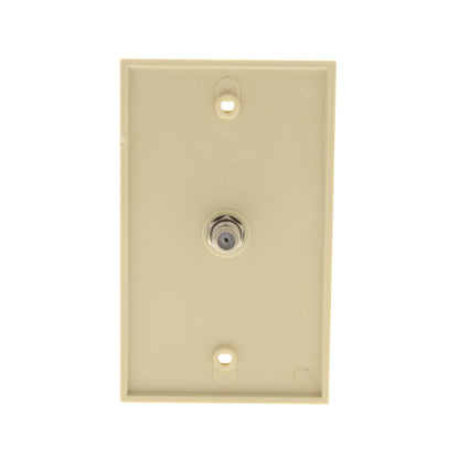 Leviton Almond Cable Jack Wallplate Coaxial Video F-Type Gold Connector 40981-A