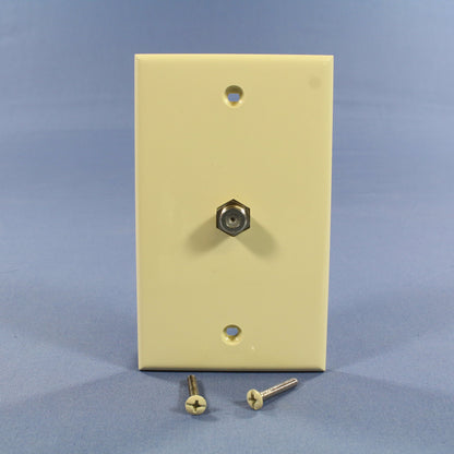 Leviton 40981-I Ivory Cable Jack Wallplate F-Type Coaxial Video Connector Cover