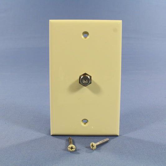 Leviton 40981-I Ivory Cable Jack Wallplate F-Type Coaxial Video Connector Cover