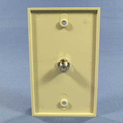 Leviton 40981-I Ivory Cable Jack Wallplate F-Type Coaxial Video Connector Cover
