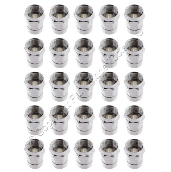 25 Leviton 1-Piece Crimp-On Coaxial Cable End F-Connectors RG6 75 Ohm 40985-1P6