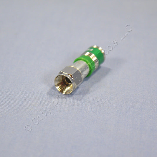50 Green Leviton Compression F-Type Connectors Coaxial Cable Universal 40985-CPF