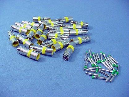 25 Yellow Leviton Compression RCA Connectors RG6 Coax Cable Universal 40985-CRY