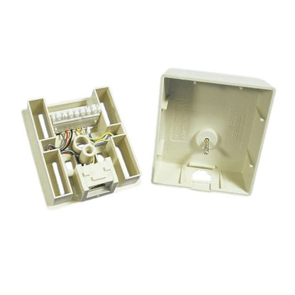 Leviton 41036-IDA Ivory Type 103 Surface Mount 6Wire Modular Phone Jack 110-Type