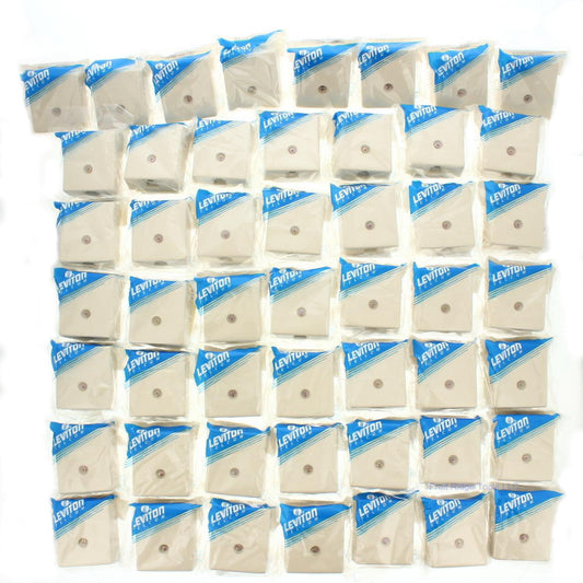 50 Leviton Ivory Surface Mount Modular Phone Jack Type 103 110 8-Wire 41038-IDA