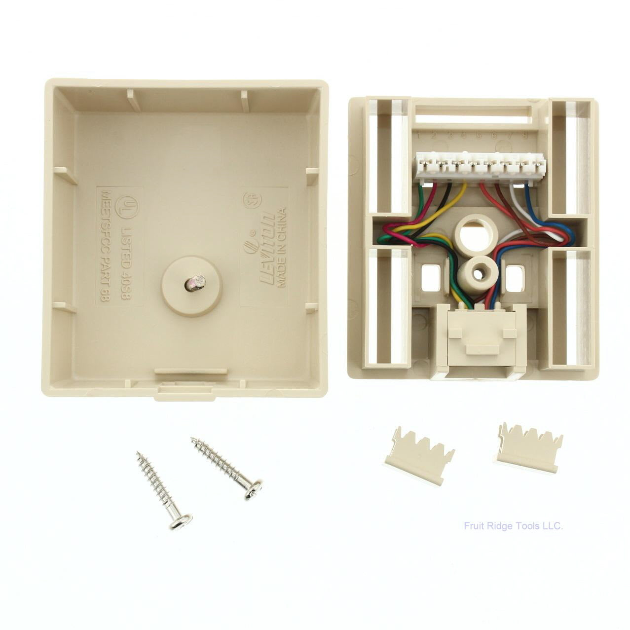 50 Leviton Ivory Surface Mount Modular Phone Jack Type 103 110 8-Wire 41038-IDA