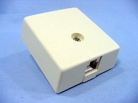 Leviton Ivory Surface Mount Type 103 Modular Phone Jack Cat 3 WECO 41038-IDB