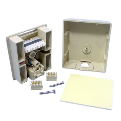 Leviton Ivory Surface Mount Type 103 Modular Phone Jack Cat 3 WECO 41038-IDB