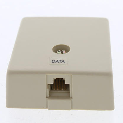 Leviton Ivory Surface Mount Type 103 Modular Phone Jack Cat 3 Data 41038-IDD