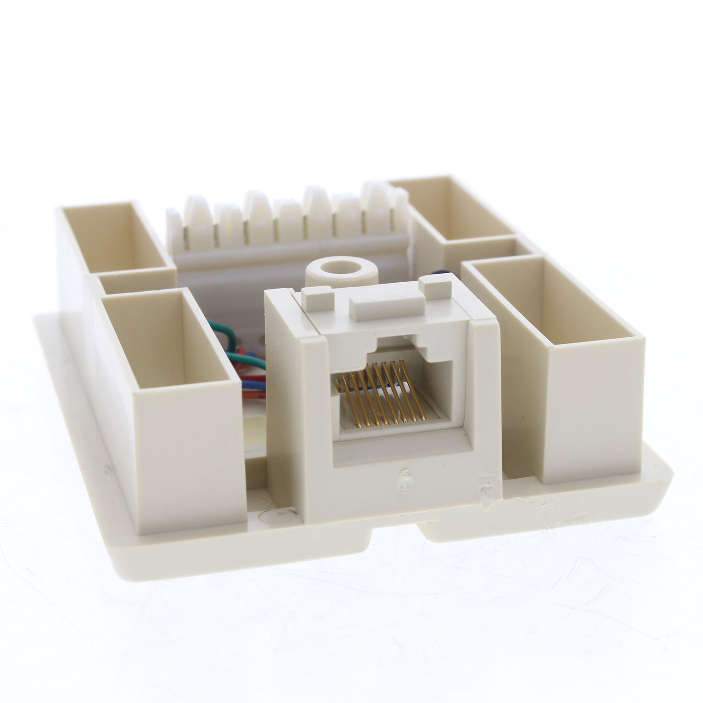 Leviton Ivory Surface Mount Type 103 Modular Phone Jack Cat 3 Data 41038-IDD