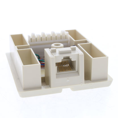 Leviton Ivory Surface Mount Type 103 Modular Phone Jack Cat 3 Data 41038-IDD