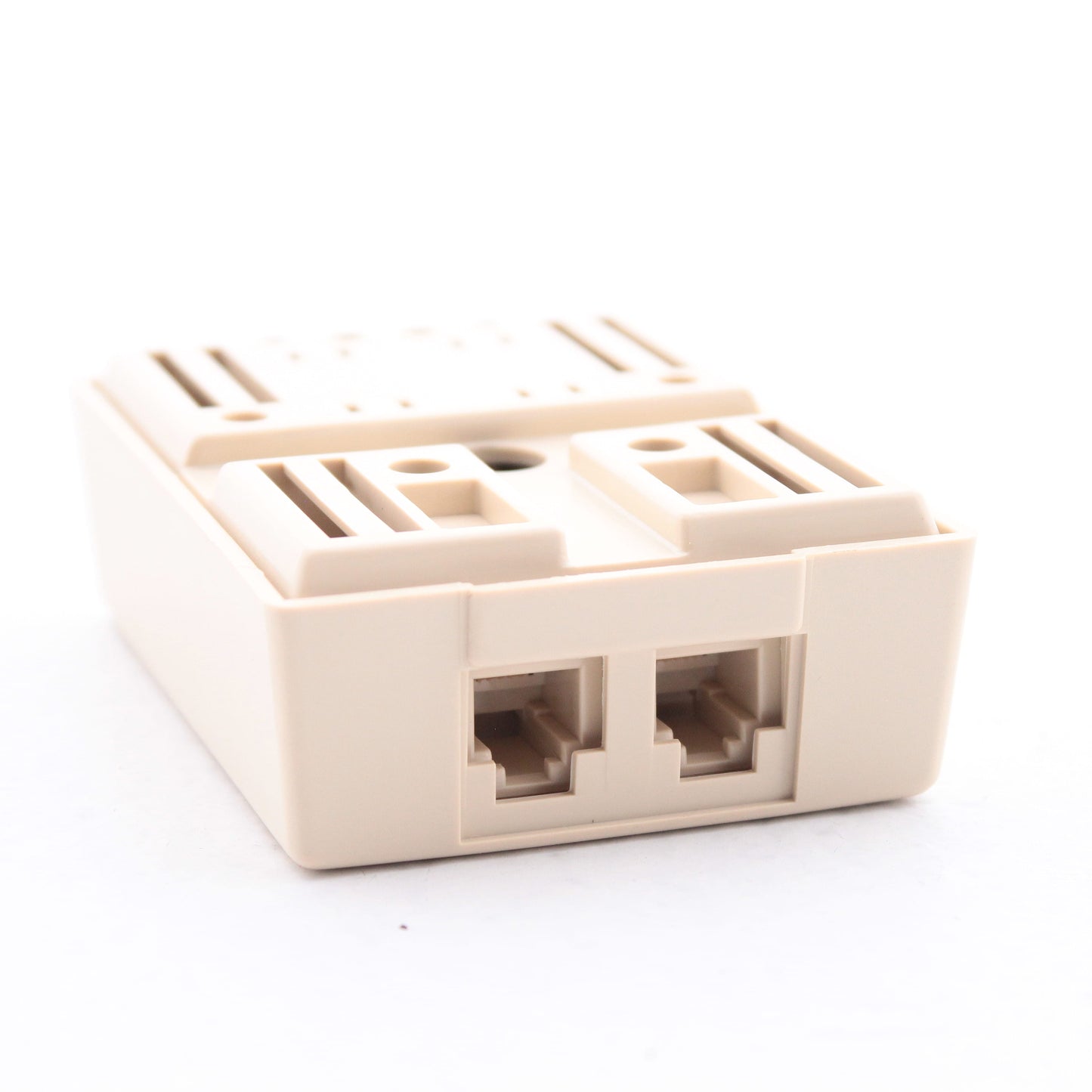 Leviton 41046-IDA Ivory Duplex Surface Mount Modular Phone Jack 6-Wire 110-Type
