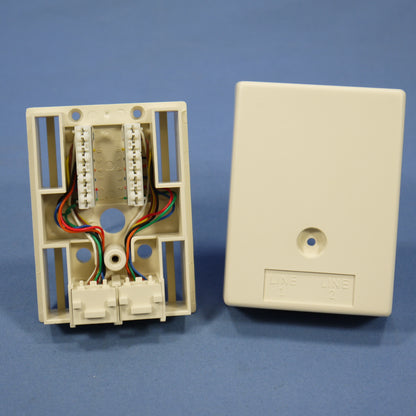 Leviton 41048-TDB Light Almond Duplex Surface Modular T568B Jack Cat 3 110-Type