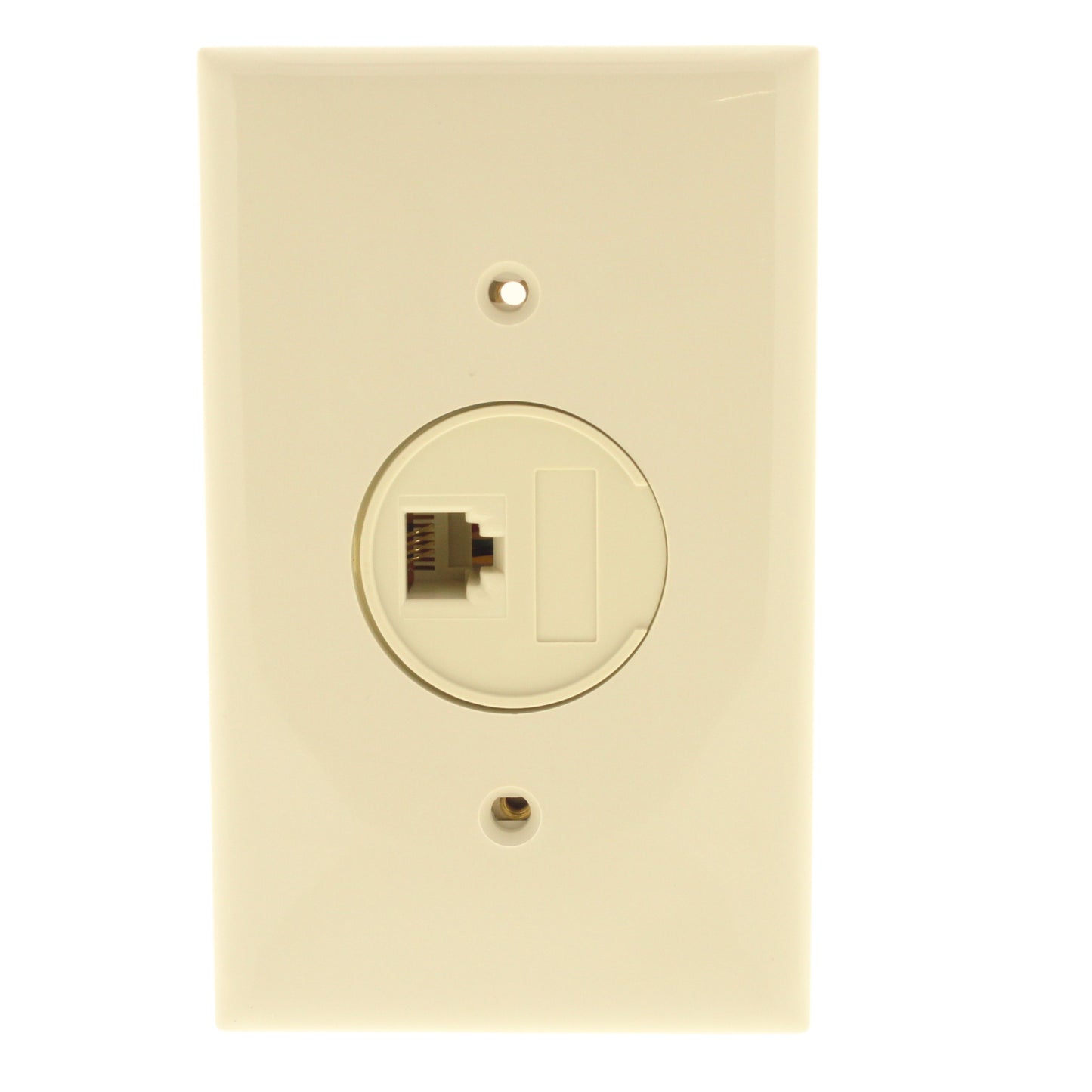 Leviton Ivory Modular Phone Wall Plate 110-Type Telephone 4-Wire Jack 41054-IDD