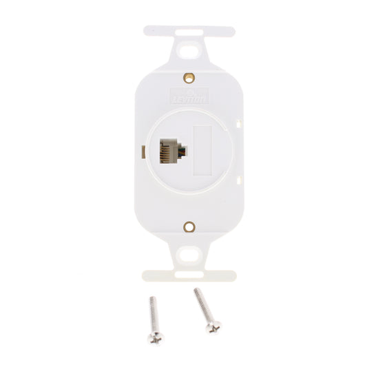 Leviton Discolored White Modular Phone Wall Plate 105-Type 6-Wire Jack 41056-WDD