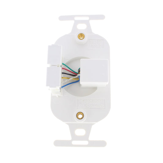 Leviton Discolored White Modular Phone Wall Plate 105-Type 6-Wire Jack 41056-WDD