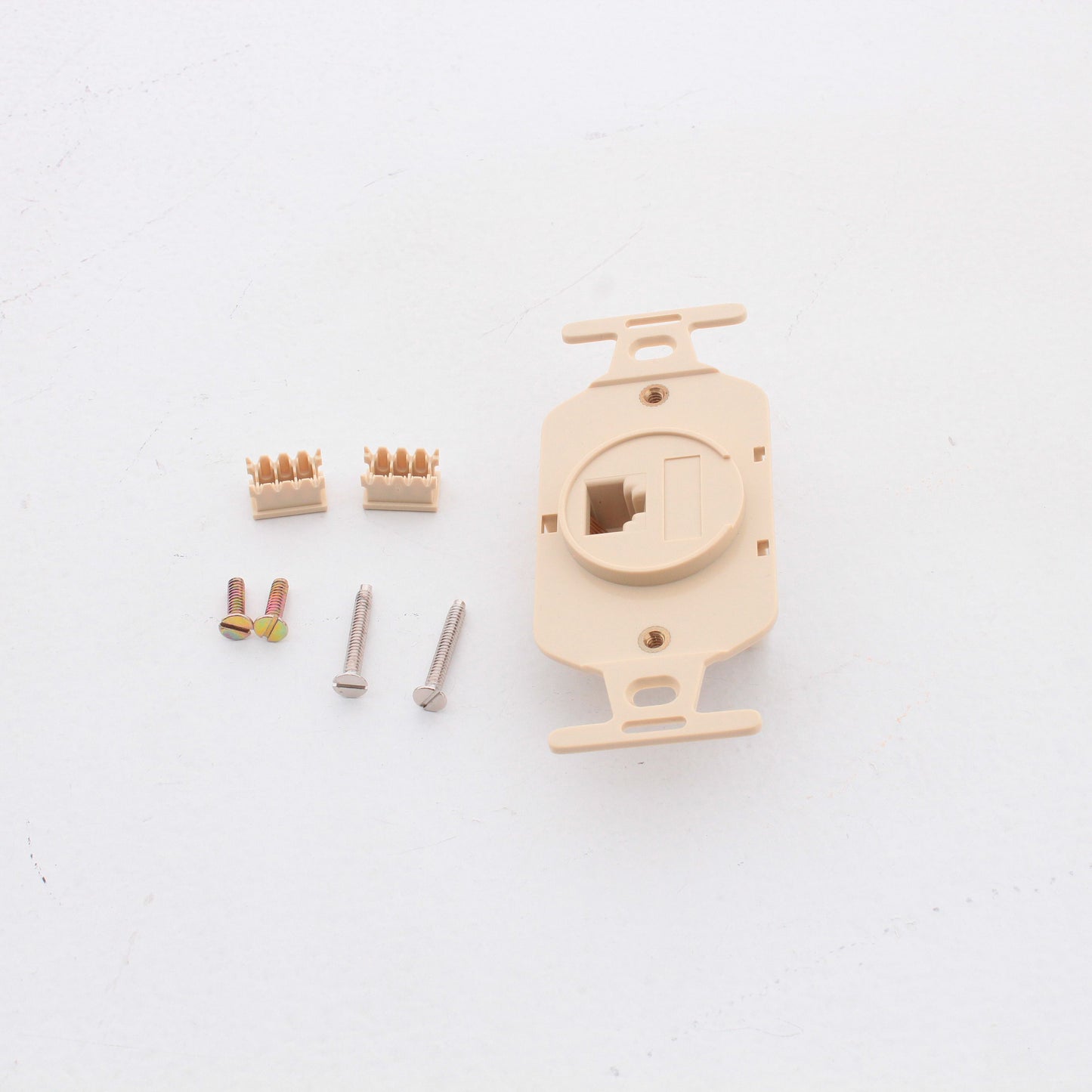 Leviton Ivory Wallplate 110-Type Telephone 8-Wire T568B Cat 3 WECO 41058-IDA