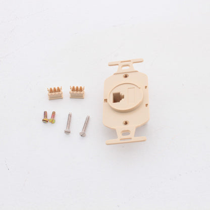 Leviton Ivory Wallplate 110-Type Telephone 8-Wire T568B Cat 3 WECO 41058-IDA