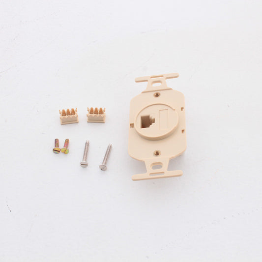 Leviton Ivory Wallplate 110-Type Telephone 8-Wire T568B Cat 3 WECO 41058-IDA