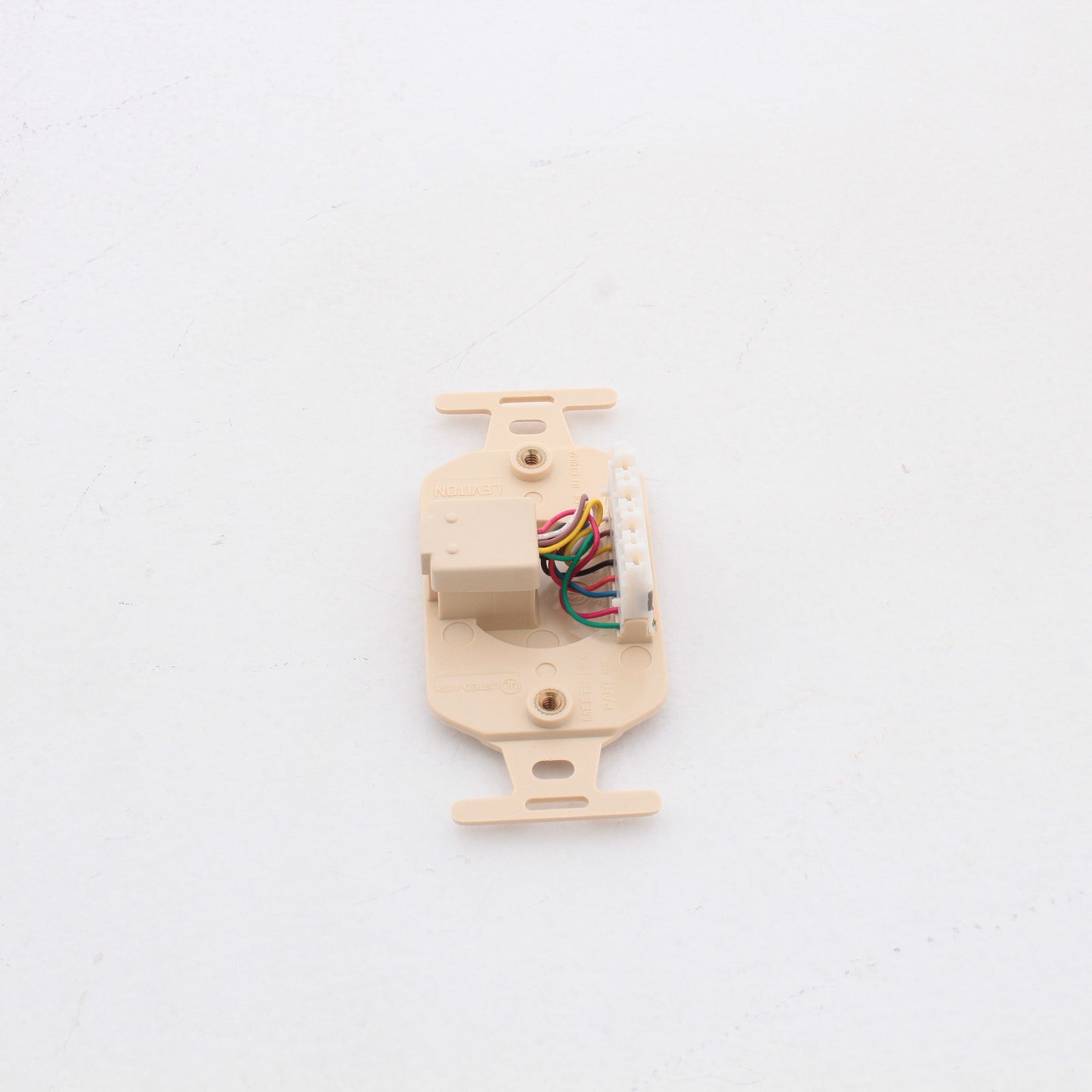 Leviton Ivory Wallplate 110-Type Telephone 8-Wire T568B Cat 3 WECO 41058-IDA