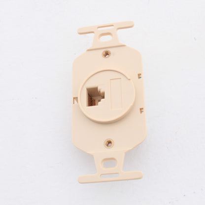 Leviton Ivory Wallplate 110-Type Telephone 8-Wire T568B Cat 3 WECO 41058-IDA