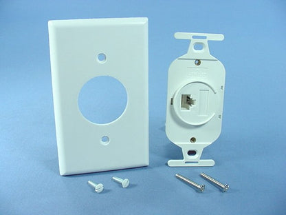 Leviton White Wall Plate 110-Type Telephone 8-Wire T568B Cat 3 WECO 41058-WDA