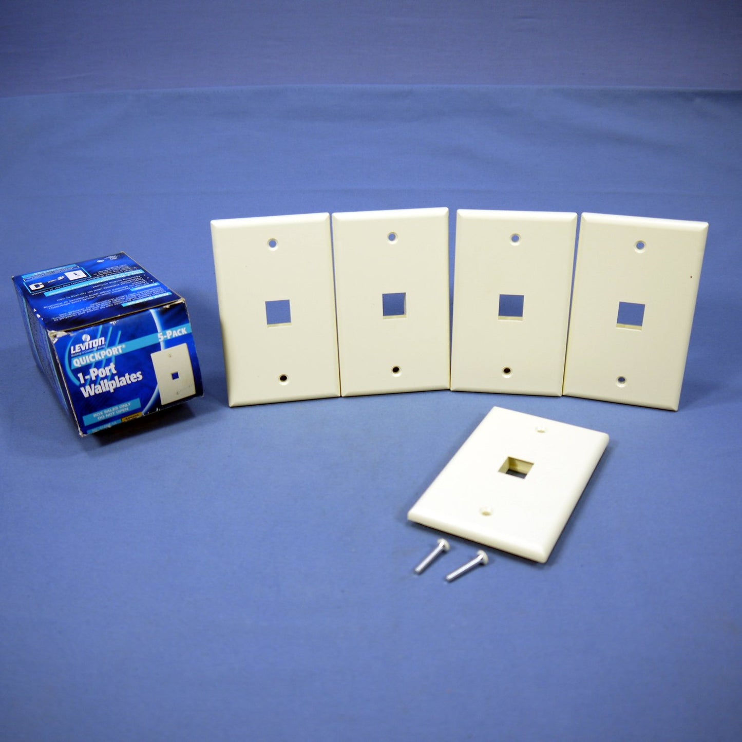 Leviton 41080-1AP Almond 1-Gang 1-Port Unbreakable Nylon Wallplate Cover 5pcs