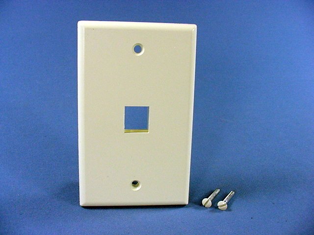 Leviton 41080-1AP Almond 1-Gang 1-Quickort Unbreakable Standard Wallplate Cover