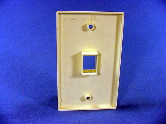 Leviton 41080-1AP Almond 1-Gang 1-Quickort Unbreakable Standard Wallplate Cover