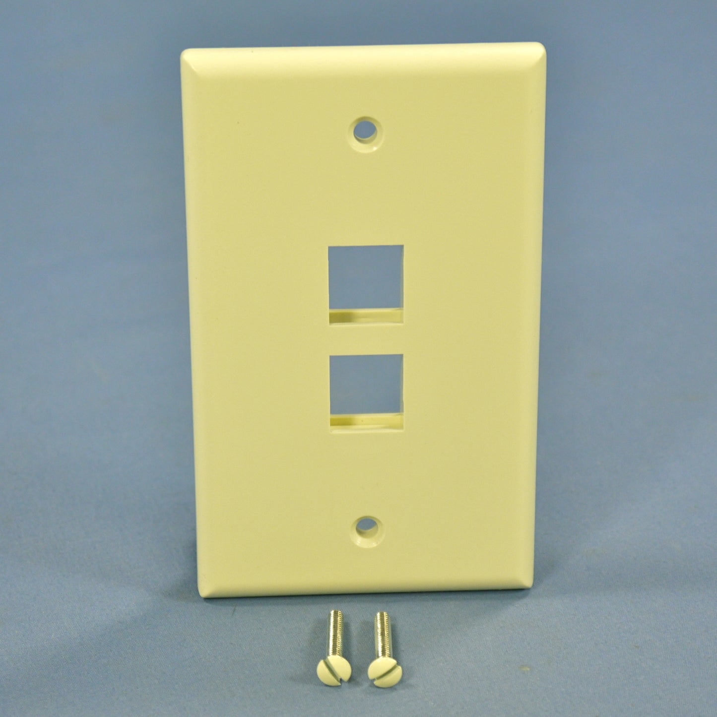 Leviton 41080-2AP Almond 2-Gang 2-Quickort Unbreakable Standard Wallplate Cover