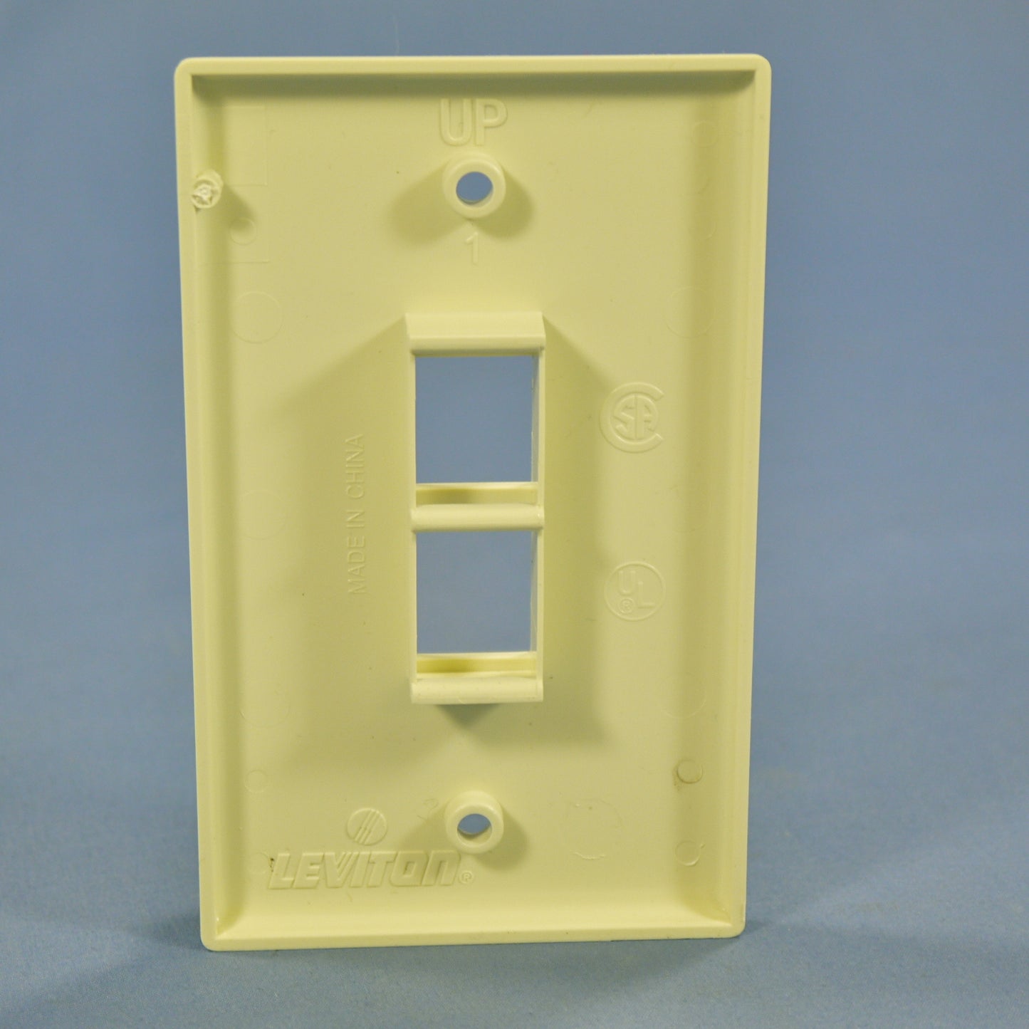 Leviton 41080-2AP Almond 2-Gang 2-Quickort Unbreakable Standard Wallplate Cover