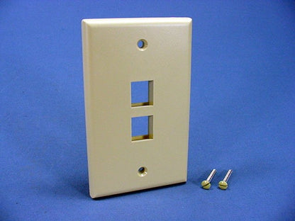 Leviton Ivory 1-Gang Flush Mount Quickport 2-Port Wallplate Cover 41080-2IP