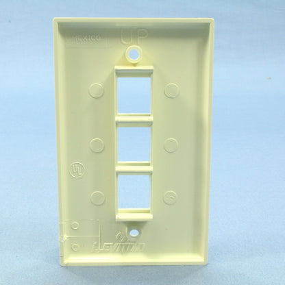 Leviton 41080-3AP Almond 1-Gang Quickport Data 3-Port Nylon Wallplate Cover