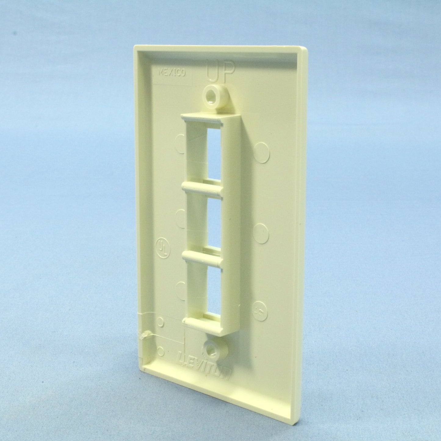Leviton 41080-3AP Almond 1-Gang Quickport Data 3-Port Nylon Wallplate Cover