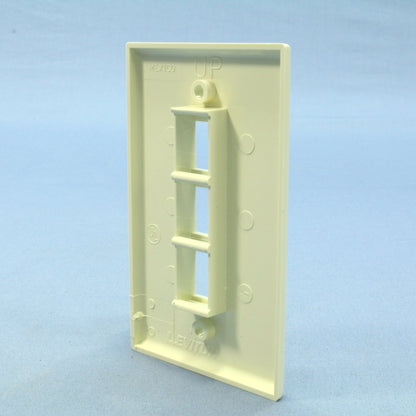Leviton 41080-3AP Almond 1-Gang Quickport Data 3-Port Nylon Wallplate Cover