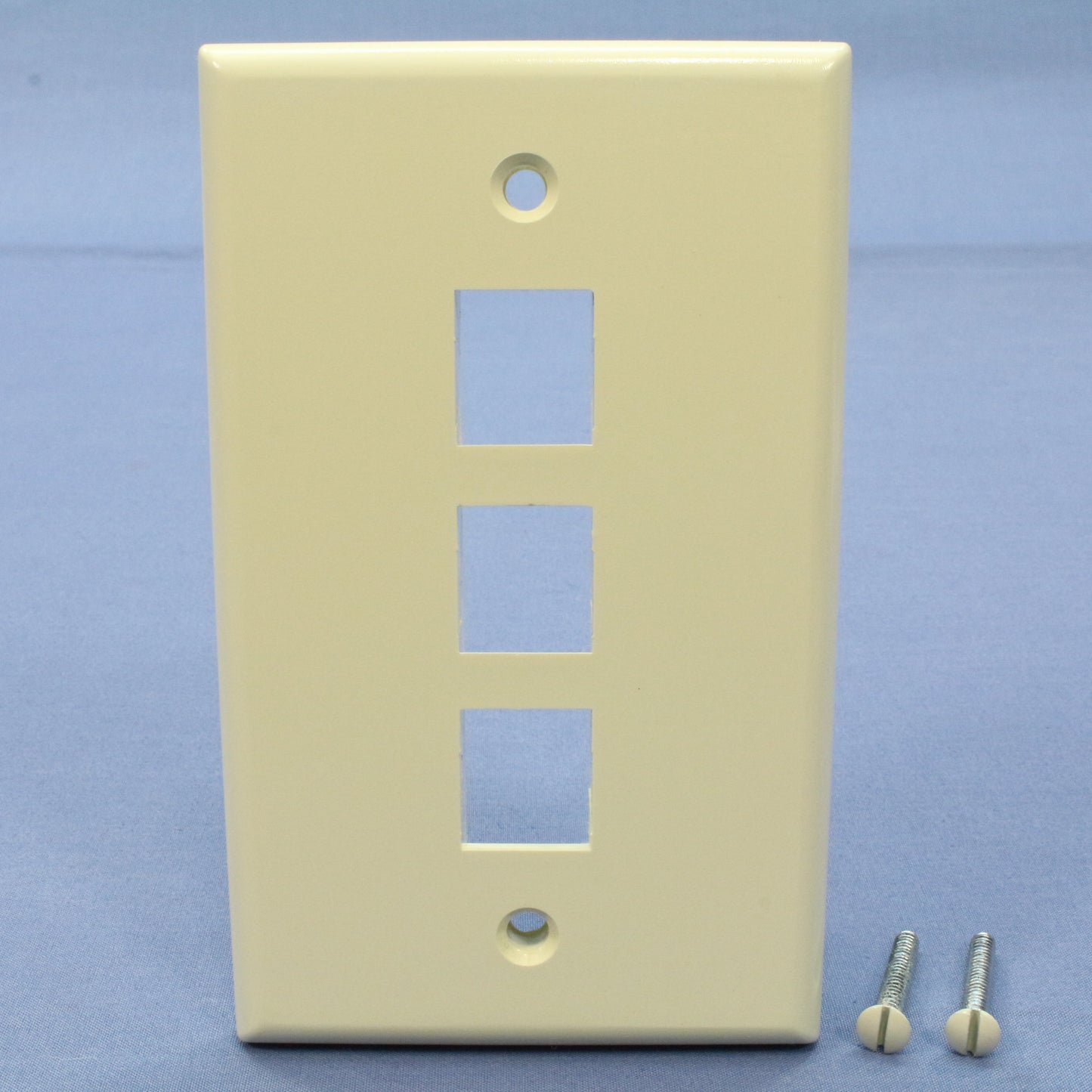 Leviton 41080-3AP Almond 1-Gang 3-Port Unbreakable Nylon Wallplate Cover 2pcs