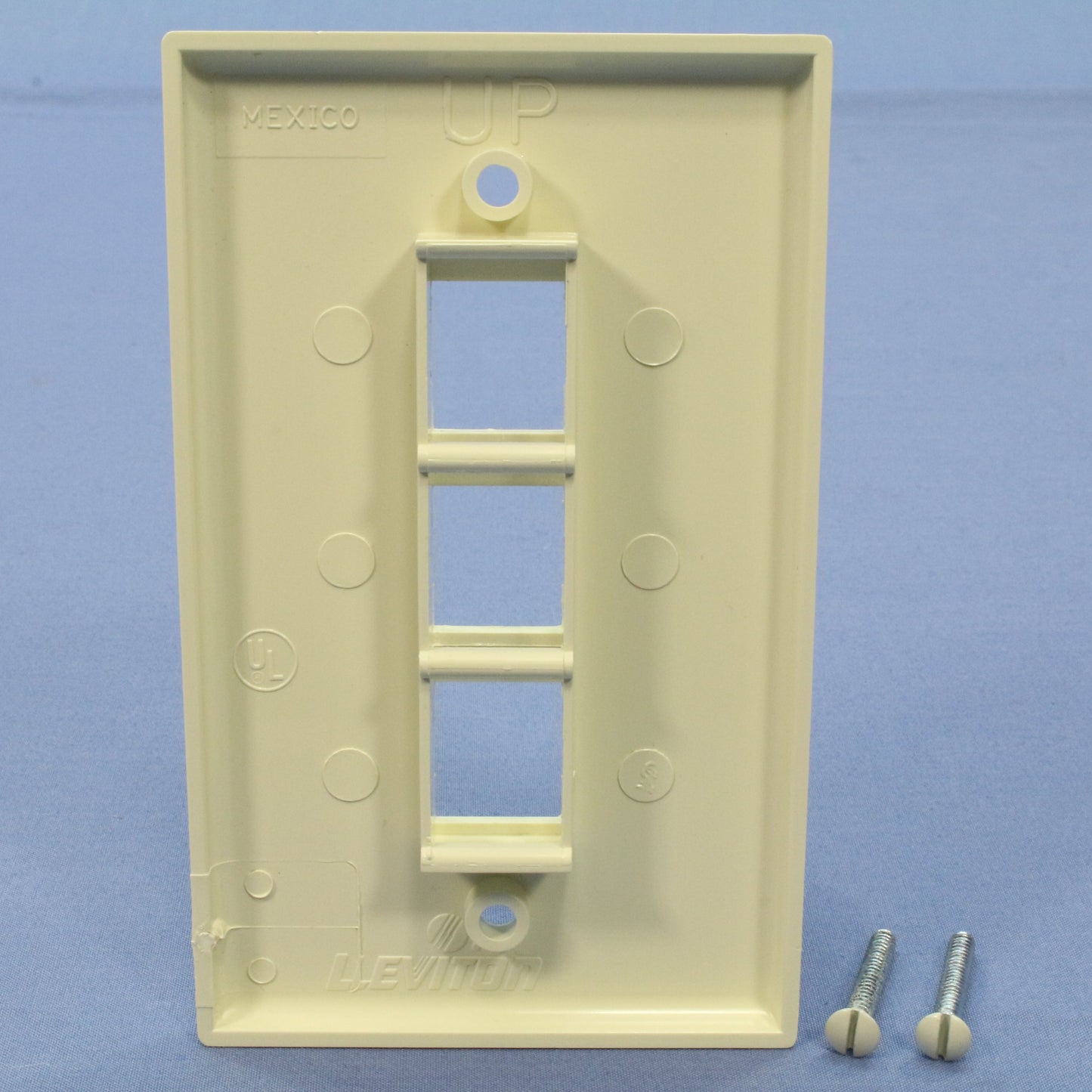 Leviton 41080-3AP Almond 1-Gang 3-Port Unbreakable Nylon Wallplate Cover 2pcs