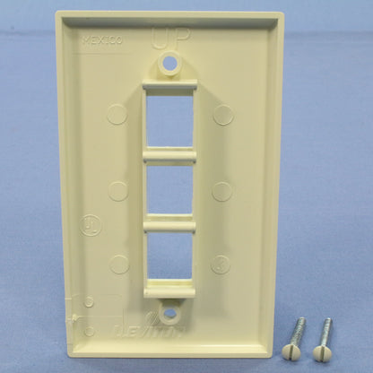 Leviton 41080-3AP Almond 1-Gang 3-Port Unbreakable Nylon Wallplate Cover 2pcs