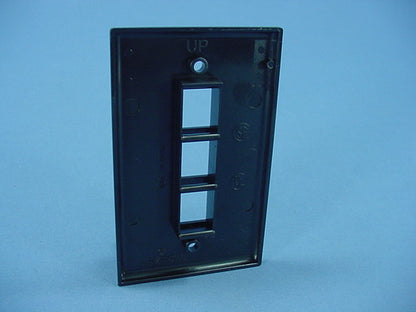 Leviton 41080-3EP Black 1-Gang 3-Port Unbreakable Nylon Standard Wallplate Cover
