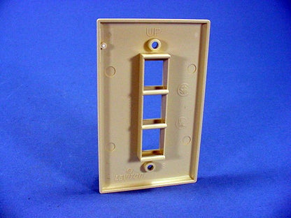 Leviton 41080-3IP Ivory 1-Gang 3-Port Unbreakable Nylon Standard Wallplate Cover