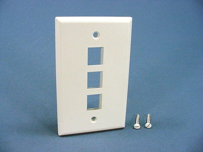 Leviton White 1-Gang Residential Quickport 3-Port Wallplate Cover 41080-3WP