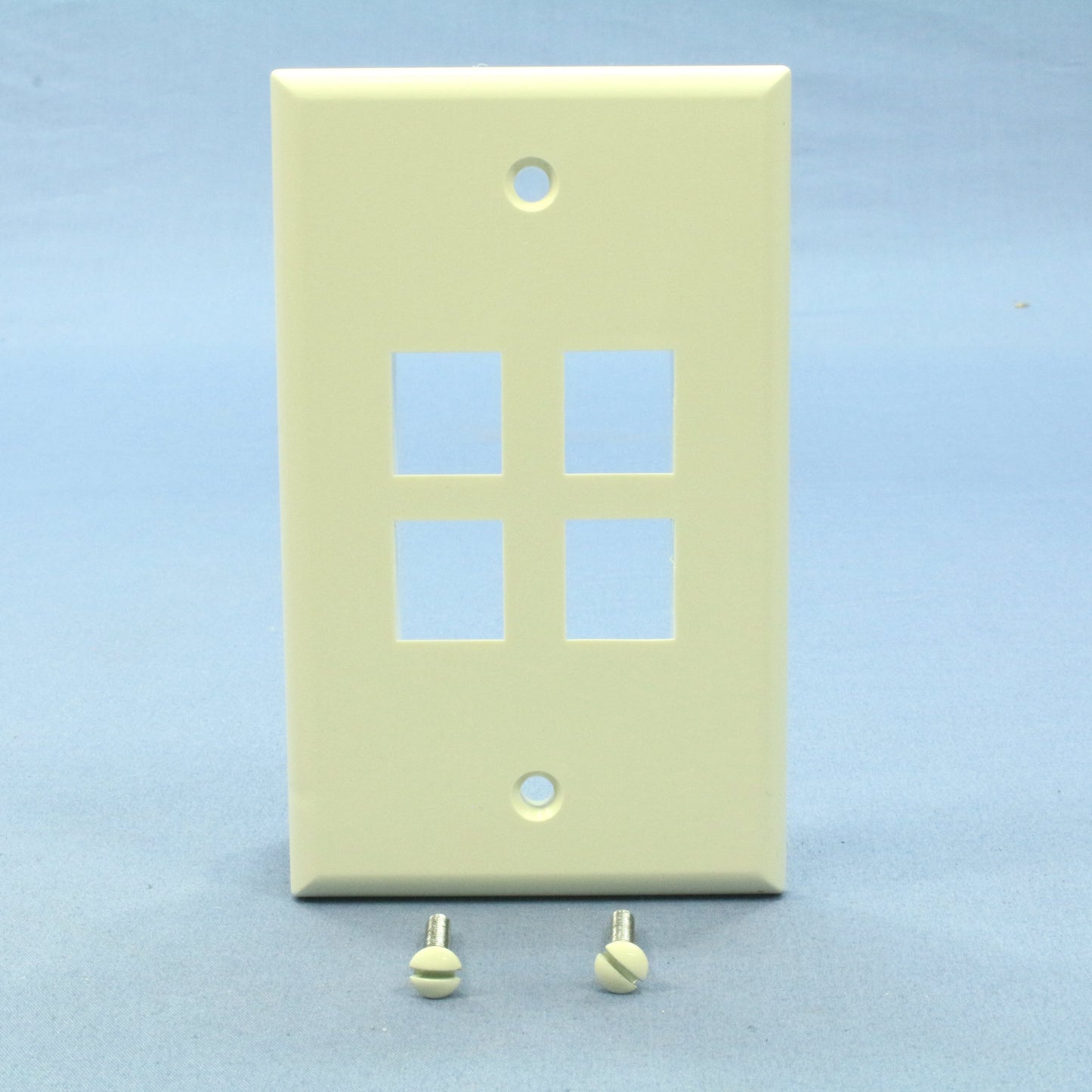 Leviton 41080-4AP Almond 1-Gang 4-Quickort Unbreakable Standard Wallplate Cover
