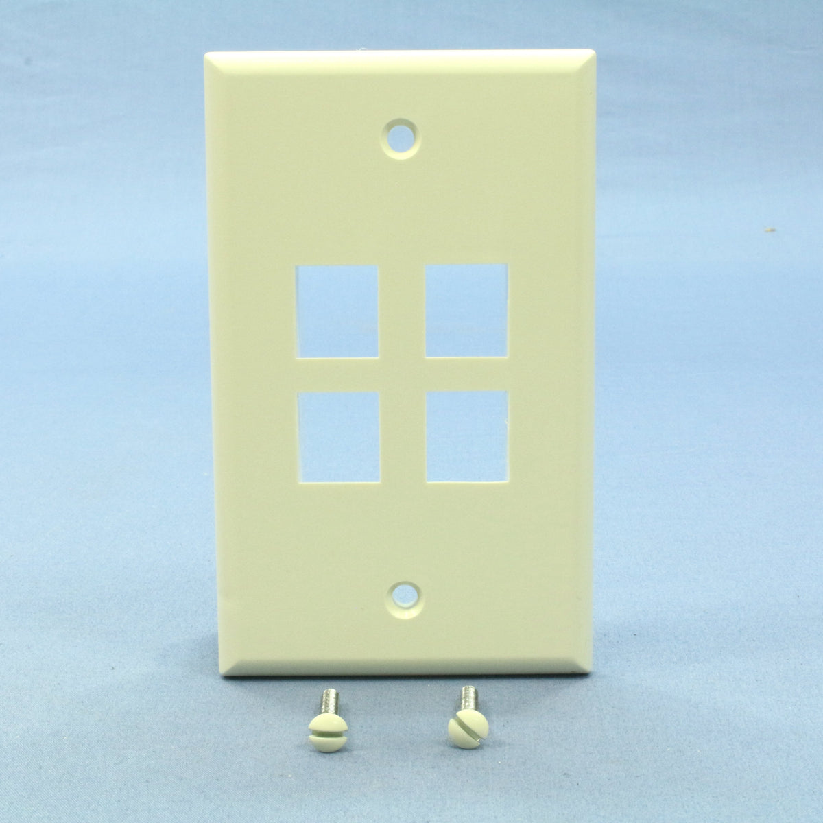 Leviton 41080-4AP Almond 1-Gang 4-Port Unbreakable Nylon Wallplate Cover 50pcs