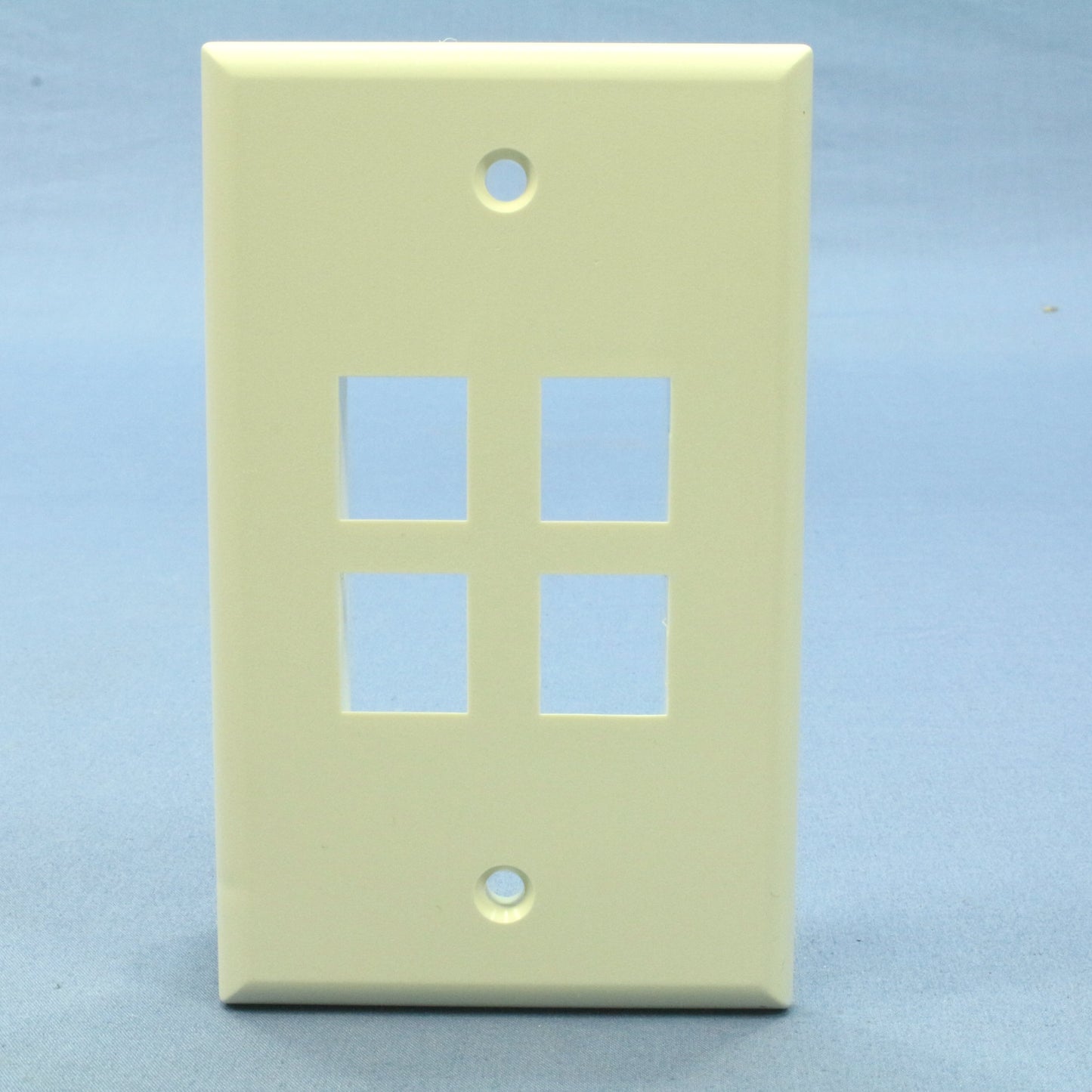 Leviton 41080-4AP Almond 1-Gang 4-Quickort Unbreakable Standard Wallplate Cover