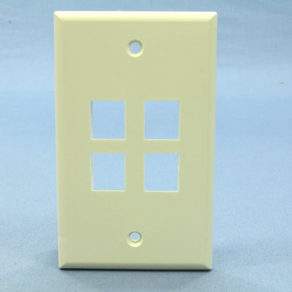 Leviton 41080-4AP Almond 1-Gang 4-Port Unbreakable Nylon Wallplate Cover 50pcs
