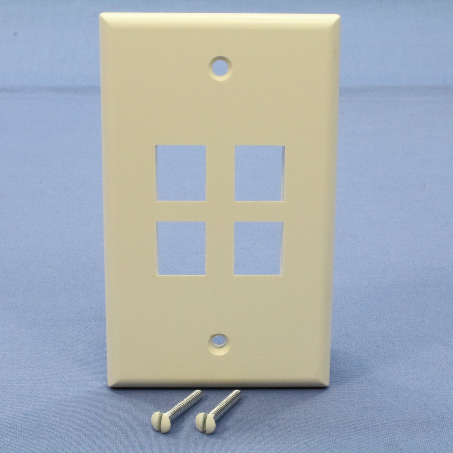 Leviton 41080-4AP Almond 1-Gang 4-Port Unbreakable Nylon Wallplate Cover 2pcs