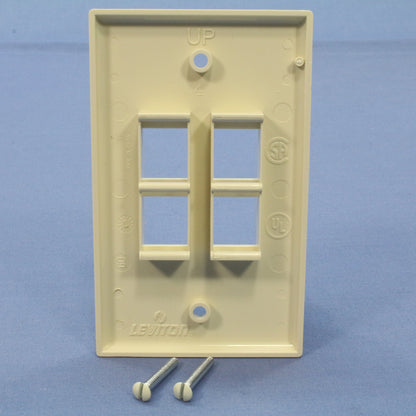 Leviton 41080-4AP Almond 1-Gang 4-Port Unbreakable Nylon Wallplate Cover 2pcs