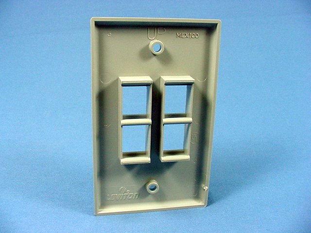 Leviton 41080-4GP Gray 1-Gang 4-Port Unbreakable Nylon Standard Wallplate Cover