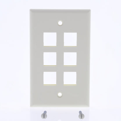 Leviton 41080-6AP Almond 1-Gang 6-Port Unbreakable Nylon Wallplate Cover 50pcs