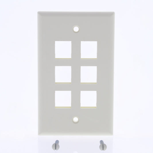 Leviton 41080-6AP Almond 1-Gang 6-Port Unbreakable Nylon Wallplate Cover 50pcs
